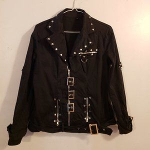 💌 Studded Black Coat Jacket